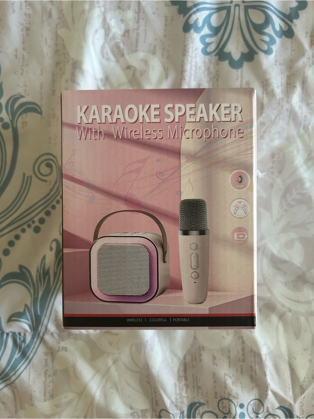 Amazon Purple Karaoke Speaker with Wireless Microphone